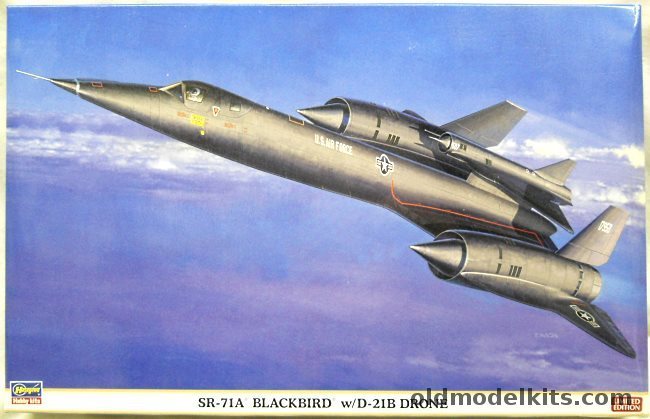 Hasegawa 1/72 Lockheed SR-71 A Blackbird and D-21B Drone Limited Edition - USAF Test Aircraft 17950 / Test Aircraft 06940, 02041 plastic model kit